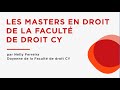 Prsentation des masters de droit de la facult de droit cy cergy paris universit