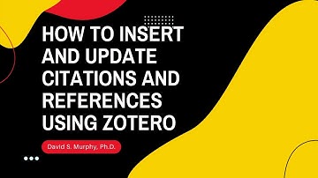 How to Insert and Update Citations and References using Zotero