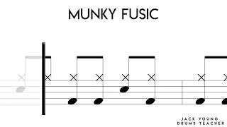 How to play Munky Fusic on Drums - Rockschool grade 1