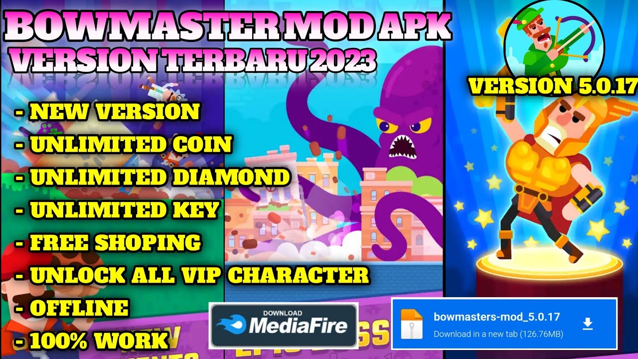 Download Bowmaster Mod Apk Terbaru 2023 Version 5.0.17 Unlimited Money