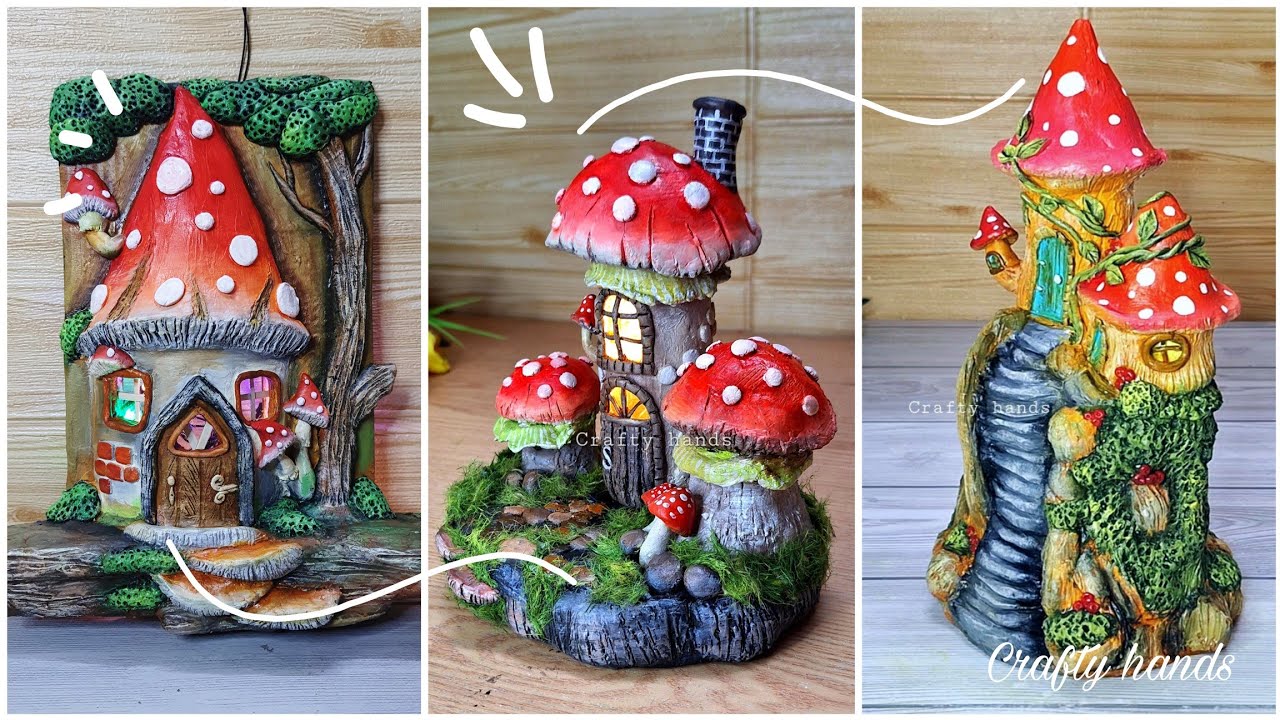 Magical Mushroom Fairy Houses – 3 Stunning DIYs You Must Try! Crafty hands