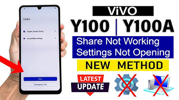 Vivo Y100/ Y100a : Settings Not Opening - GOOGLE/ FRP BYPASS | Android 14 (Without PC)