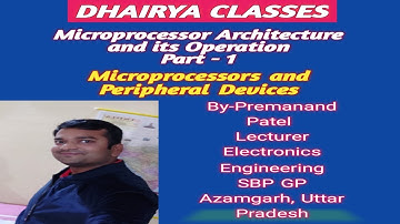 Lecture_10 Microprocessor Architecture and its operation - Part 1 (Hindi/English)