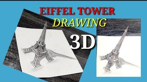 How to Draw Eiffel Tower - 3D Trick Art .