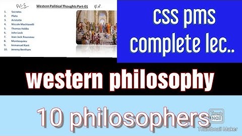 Complete lecture on western philosopher || Political Science CSS PMS || #politicalscience