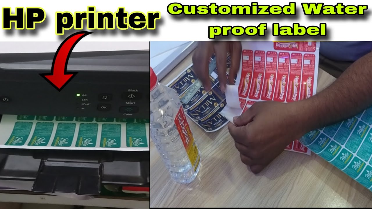 Customized water bottle label printing with normal inkjet printer | water proof label 