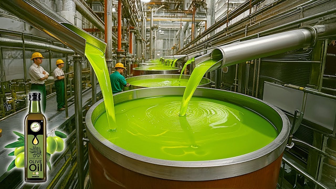 كيف يتم إنتاج زيت الزيتون داخل المصانع؟ مشاهد مذهلة!