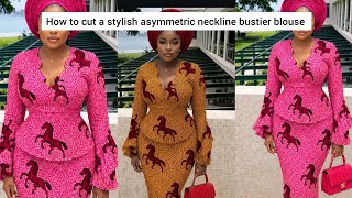 How to cut an asymmetric neckline bustier blouse #bustier #how