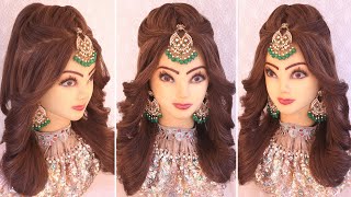Curly bridal hairstyles l Fabulous open hairstyle for wedding l Elegant party look for bride screenshot 2
