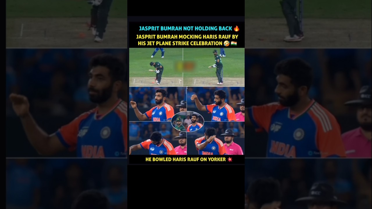 Bhumrah's jet plane celebration against Rauf 🔥💥. 