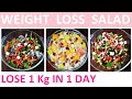 Weight Loss Salad(In Hindi|3 Healthy Salad Recipe For Weight Loss|Flat Belly Salad|Easy Salad Recipe