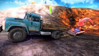Russian Truck Zed Rescues Pickup From Lava | Off The Road OTR - Offroad Car Driving Game Gameplay HD screenshot 4