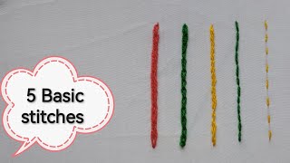 5 Basic Hand Embroidery Stitches for Beginners | Designergirl