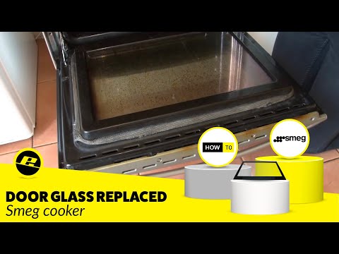 How to clean and replace the oven door glass in a Smeg cooker