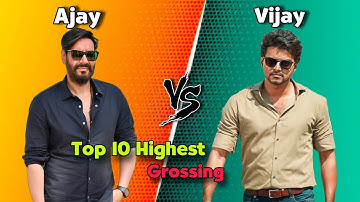 Ajay Devgn vs Vijay Thalapathy Top 10 Highest Grossing Movies Comparison 🤯🍿