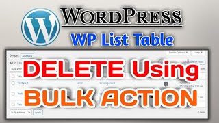 How to Delete Multiple Data using Bulk Actions in Wp List Table on Wordpress | Zeeshan Web
