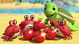 The Red Crabs & Turtle Apple Adventure | Cute Kids Cartoon Seashore Story screenshot 4