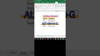 Excel Gridlines Remove in 5 Sec 😱 | Clean Sheet Trick #excel #exceltips #shorts#ytshorts #excellearn