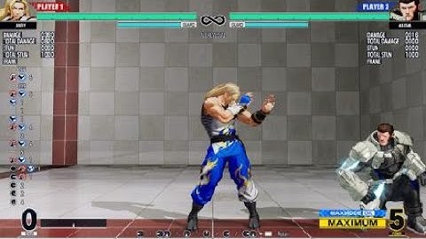 KOFXV Andy has instant overhead setup vs Maxima!!!