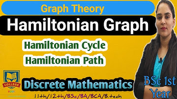 Hamiltonian Graph, Cycle and Path || हैमिल्टोनियन ग्राफ || Discrete Maths|| BSc 1st year/BA/BCA