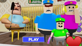 LOVE STORY |HELLO NEIGHBOR FALL IN LOVE WITH POLICE GIRL FAMILY BARRY’S RUN OBBY | #roblox #obby