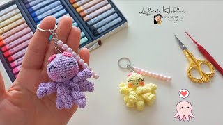 👉 5 Dakikada Ahtapot Anahtarlık 🐙 Kolay Amigurumi Tarifi | Yeni Başlayanlar Bile Yapabilir!