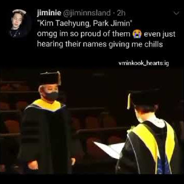 'Kim Taehyung and park Jimin' graduation completed 💜💜 congratulations 💜💜💜