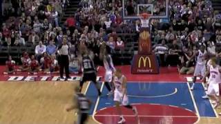 Ben Wallace first block on Tim Duncan's shot vs San Antonio Spurs