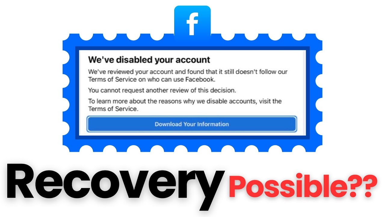 "We’ve Disabled Your Account" 😢 How to Recover your Facebook Account?