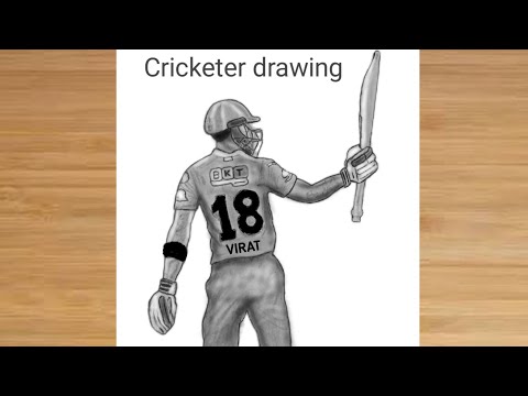 How to draw Virat Kohli backside from RCB | Virat Kohli drawing | Cricketer drawing | Indian drawing