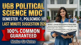 Ugb Political Science MDC Semester 1 final suggestion 2026 Gour Banga University Suggestion 2026