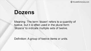 Dozens Meaning