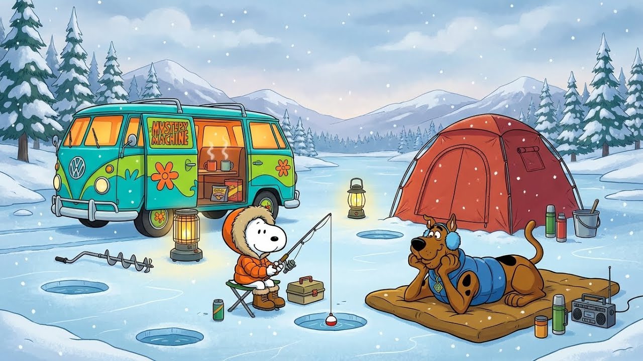 Snoopy and a Quiet Winter Camp by the Ice ❄️ Soft and Smooth Jazz for Study / Reading / Work ✨