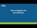 Prc webinars  how to register for the cia exam