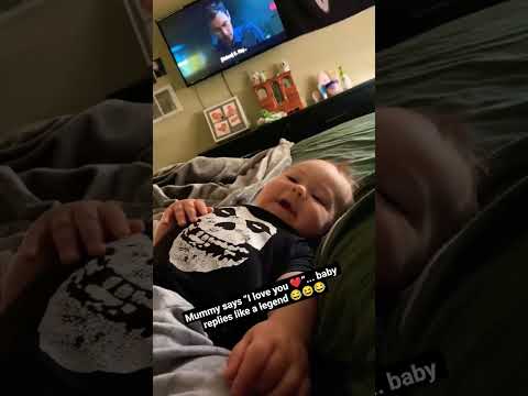 Mummy says “I love you ❤️”... baby replies like a legend 😂🔥#babylaugh #cutebaby #funnybaby#momlife