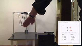 delta robot deltaR controlled by Kinect