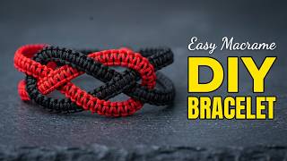 Black & Red Macrame Bracelet | Easy Pattern & Relaxing DIY