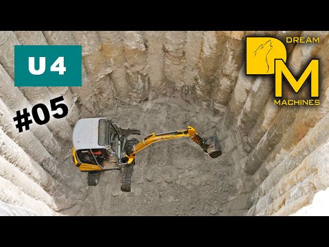 WHEELED EXCAVATOR VOLVO EW180E DIGGING DEEP HOLE FOR METRO SUBWAY CONSTRUCTION DREAM MACHINES