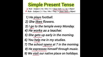 simple present tense examples