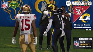Madden 26 San Francisco 49ers vs Rams Draft + Free Agency Updated Roster Sim 2026 Game Play