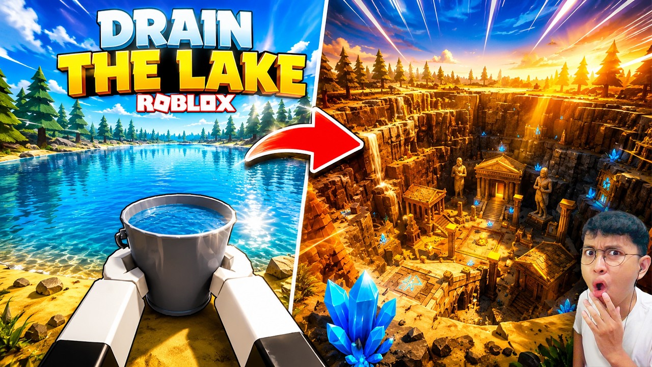 Aku cobain game roblox paling GABUT DAN NYELENEH! nama game Drain The Lake