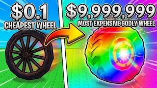 I Spent $290,439,643,517,600 To Become The FASTEST Wheel In Roblox Launch a Wheel
