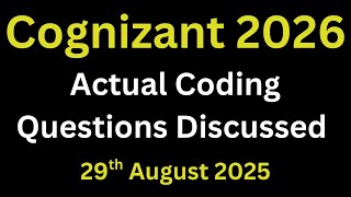 Cognizant Technical Assessment Actual Coding Questions | Cognizant Assessment 2026 | PYQ