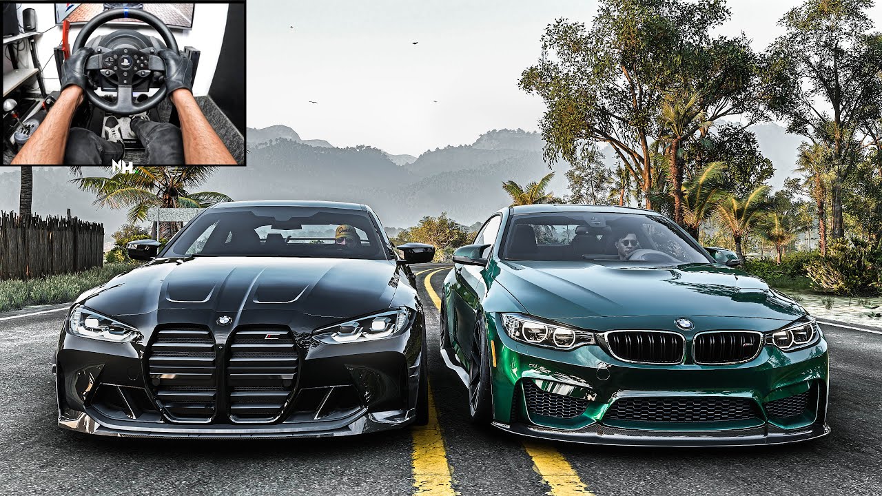 BMW M4 F82 & BMW M4 G82 CONVOY | Forza Horizon 5 | Steering Wheel Gameplay