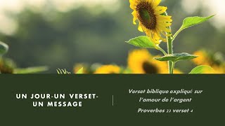 PROVERBES 23 V 4 - VERSET BIBLIQUE EXPLIQUE - NE NOUS FATIGUONS PAS A ACQUERIR LA RICHESSE