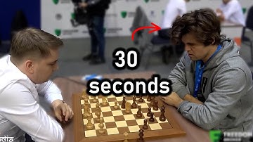 When Magnus Carlsen arrives 2.30 mins late for a 3 minute game