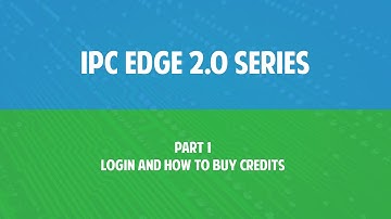 IPC Edge 2.0 series Part 1 - Login and how to buy credits