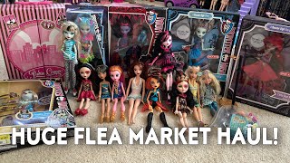 LIZZIE’S BIGGEST FLEA MARKET HAUL OF 2022 | NEW IN BOX Monster High, Ever After High, My Scene+more!