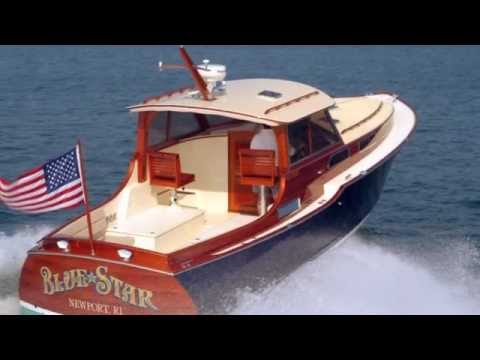 Blue Star Custom Classic Wooden Boat - YouTube