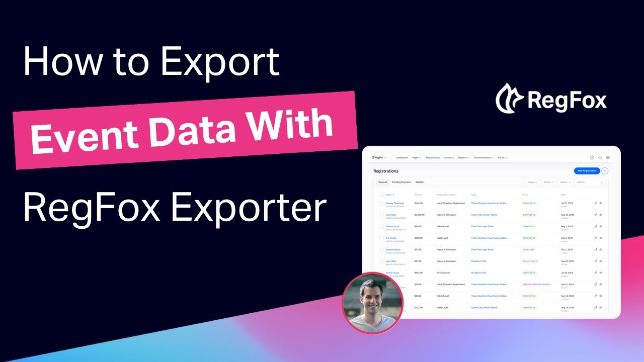 Exporting | How to export your event data with RegFox Exporter - YouTube